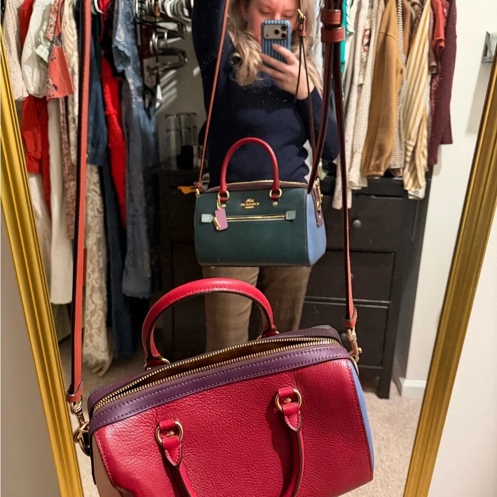 SOLD Coach Forest Green ColorBlock Rowan Bag - Picture 10 of 10